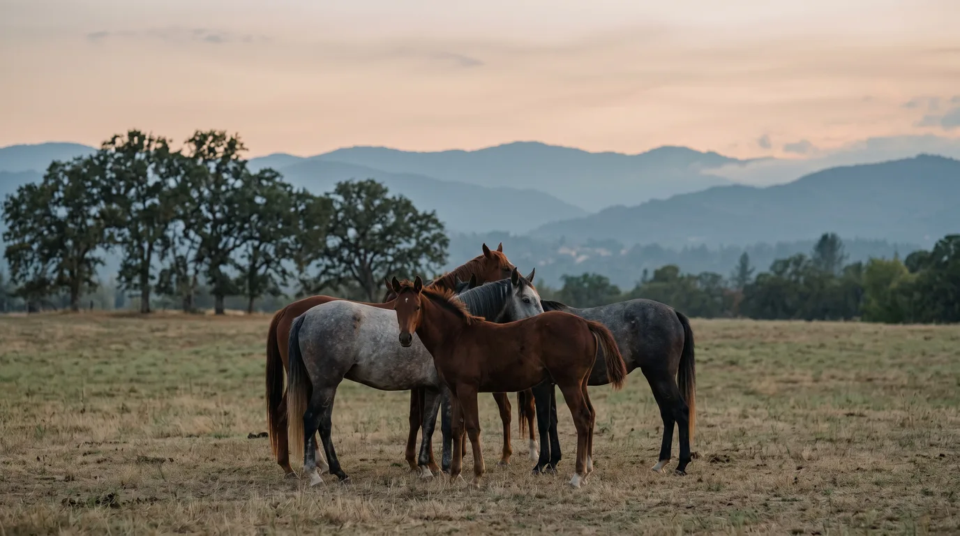 Chevaux en liberté, Poney Club La Couleur des Saisons, Drôme